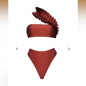 NWT Andrea Iyamah Liva Bikini Top in Chocolate, Size M